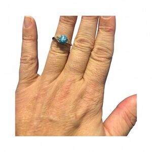 Stunning Blue Gemstone Silver Ring